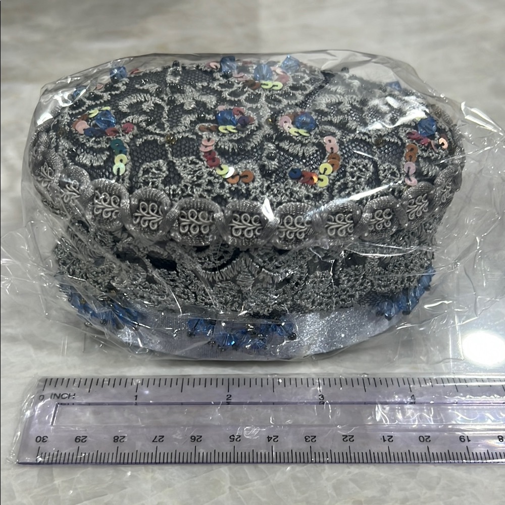 Embellished Gray and Silver Decorative trinket box